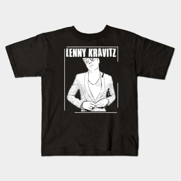 Lenny Kravitz // white retro Kids T-Shirt by Degiab